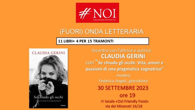 Sabato a (fuori) Onda letteraria c’è Claudia Gerini